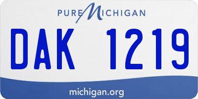MI license plate DAK1219