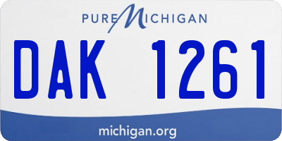 MI license plate DAK1261