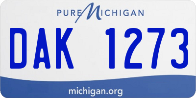 MI license plate DAK1273