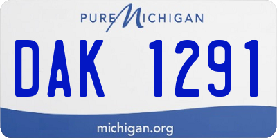 MI license plate DAK1291
