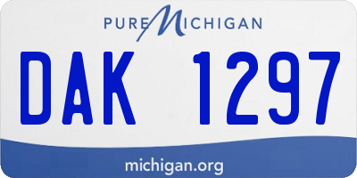 MI license plate DAK1297