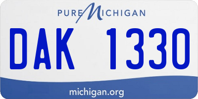 MI license plate DAK1330