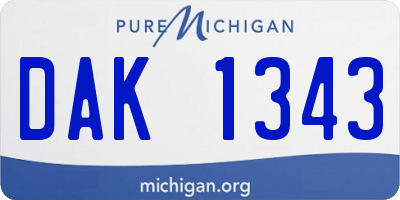 MI license plate DAK1343