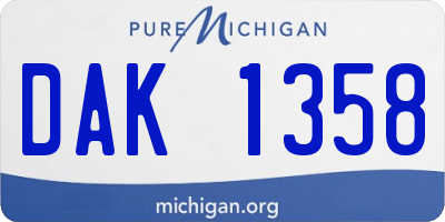 MI license plate DAK1358