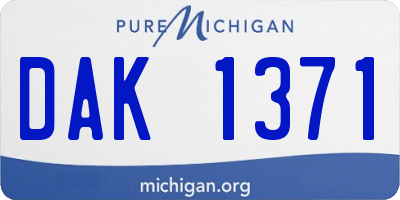 MI license plate DAK1371