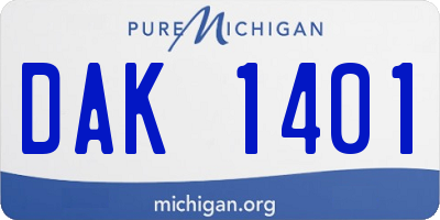 MI license plate DAK1401