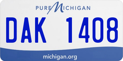 MI license plate DAK1408