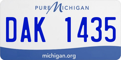 MI license plate DAK1435