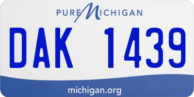 MI license plate DAK1439