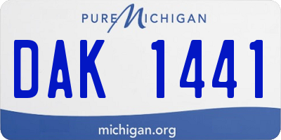 MI license plate DAK1441