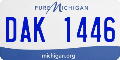 MI license plate DAK1446