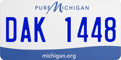 MI license plate DAK1448