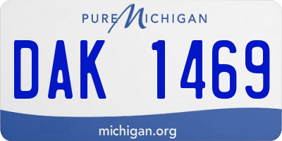 MI license plate DAK1469