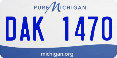 MI license plate DAK1470