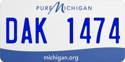 MI license plate DAK1474