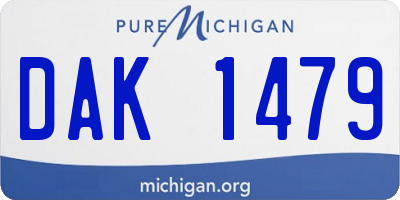 MI license plate DAK1479
