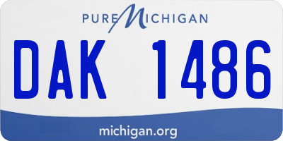 MI license plate DAK1486