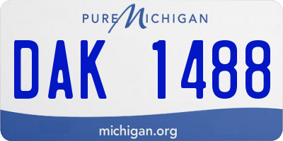 MI license plate DAK1488