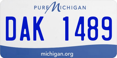 MI license plate DAK1489