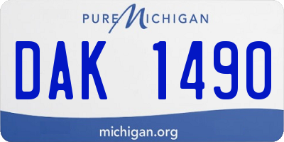 MI license plate DAK1490