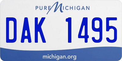 MI license plate DAK1495