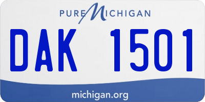 MI license plate DAK1501