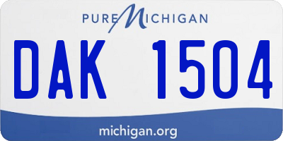 MI license plate DAK1504