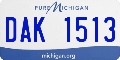 MI license plate DAK1513
