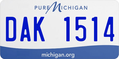 MI license plate DAK1514