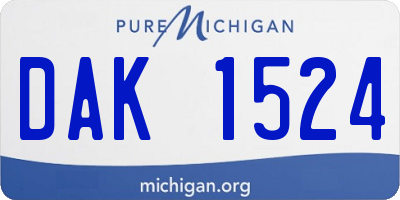 MI license plate DAK1524
