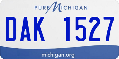 MI license plate DAK1527