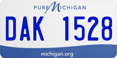 MI license plate DAK1528