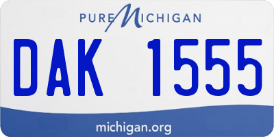 MI license plate DAK1555