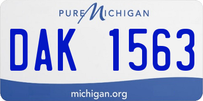 MI license plate DAK1563