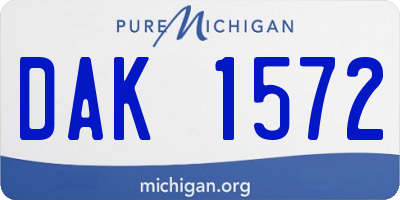 MI license plate DAK1572