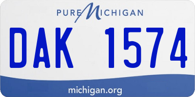 MI license plate DAK1574