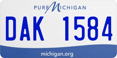 MI license plate DAK1584