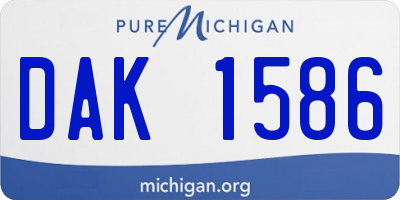 MI license plate DAK1586