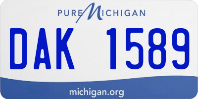 MI license plate DAK1589
