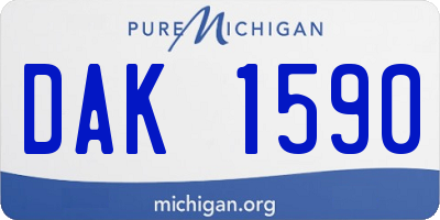 MI license plate DAK1590