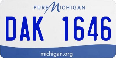 MI license plate DAK1646