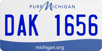 MI license plate DAK1656