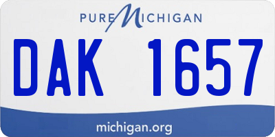 MI license plate DAK1657