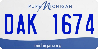 MI license plate DAK1674