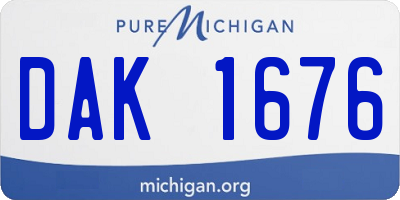 MI license plate DAK1676
