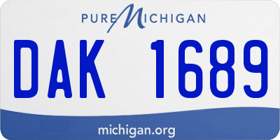 MI license plate DAK1689