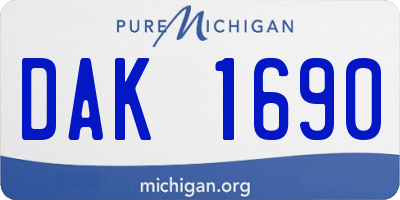 MI license plate DAK1690