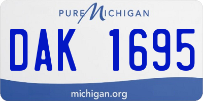 MI license plate DAK1695