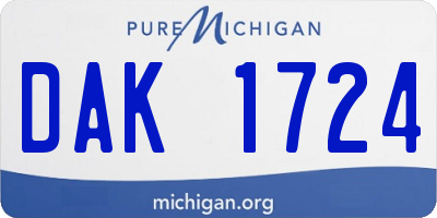 MI license plate DAK1724