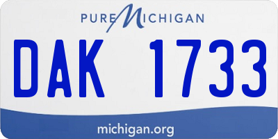 MI license plate DAK1733